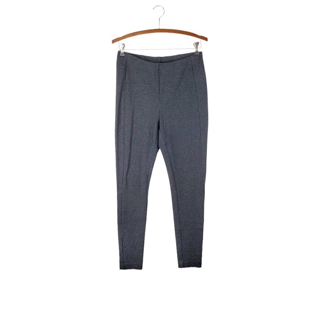 J Jill Ponte Leggings Gray Black Houndstooth Pull On Pants Womens Size Medium